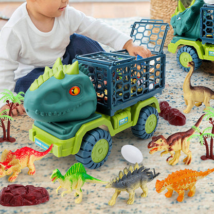 Dinosaur Truck Toys Set Car Toy with 15 Dino Figures Play Set  Kid Gift Style 1