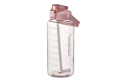 Food Grade Plastic Cup Transparent Drinking Water Bottle 2000ml-Pink