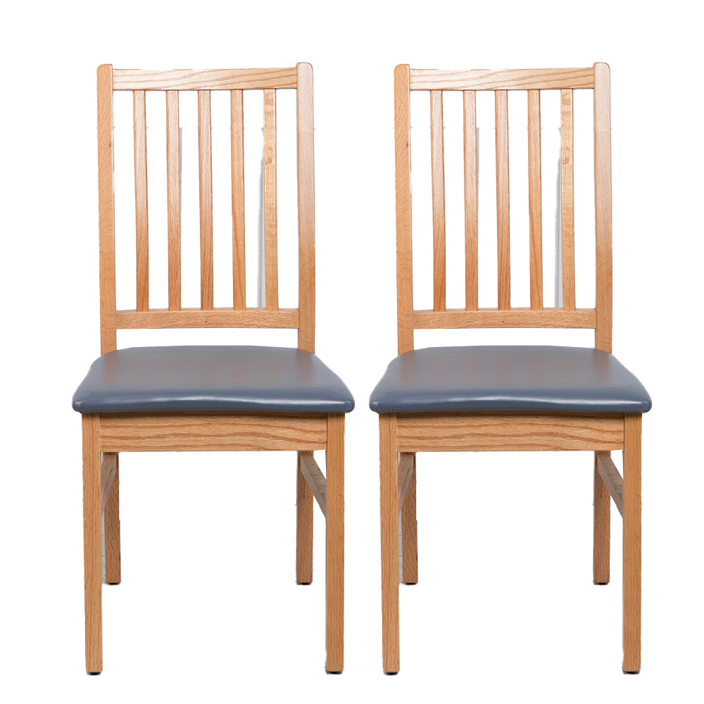 2Pcs Stretchable PU Leather Dining Room Chair Seat Protectors Waterproof Seat Covers