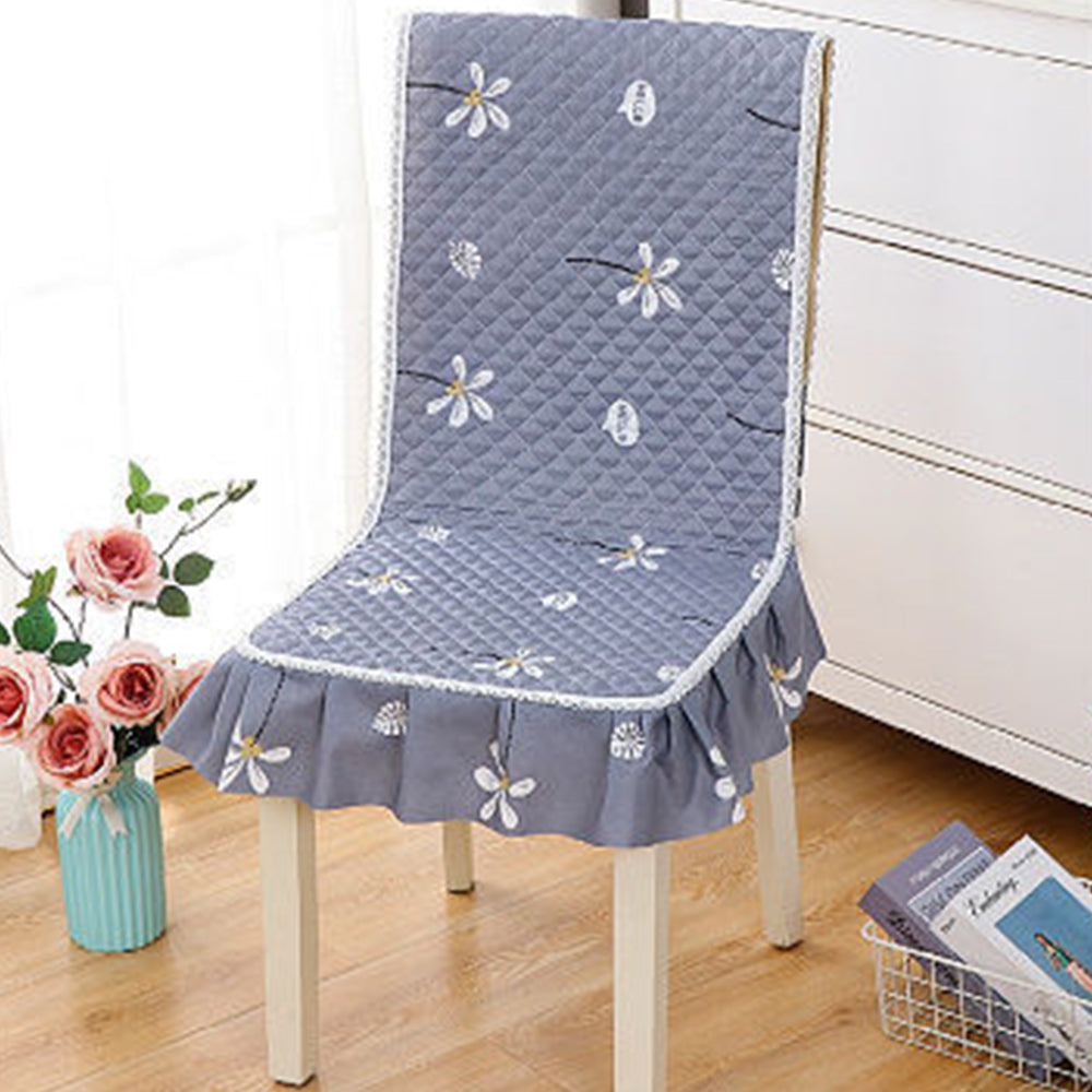 Siamese Chair Cover Non-Slip Thickened Stretch Slipcover Seat Cover -Dark gray