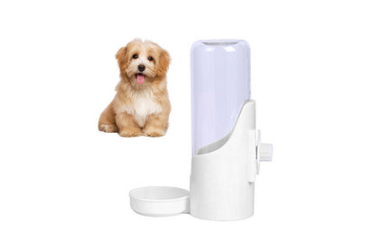 Hanging Automatic Food Water Dispenser for Puppy Kitten-White