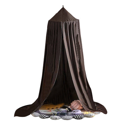 Dome Bed Canopy Hanging Canopy Dreamy Decor Frills Bed Canopy for Kids Room Brown
