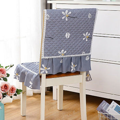 Siamese Chair Cover Non-Slip Thickened Stretch Slipcover Seat Cover -Dark gray