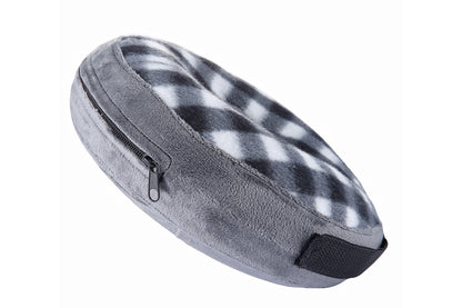 Inflatable Pet Protective Collar - Black and white grid