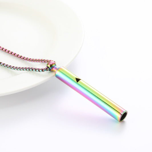 Meditation Necklace Triangle Cutout Necklace Stress Reducing Breathing Necklace Mix-Colour
