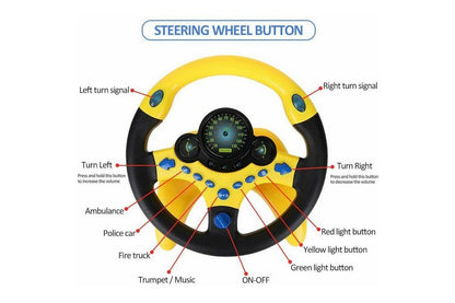 Electric Early Education Simulation Steering Wheel Toy for kid-Yellow