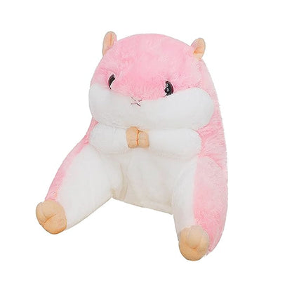 Backrest Reading Rest Pillow Neck Lumbar Support Chair Cushion with Arms for Teens Pink