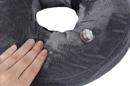 Inflatable Pet Protective Collar - Black and white grid