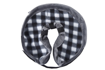 Inflatable Pet Protective Collar - Black and white grid