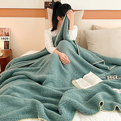 Sherpa Throw Blanket Winter Fuzzy Throws Cozy Blanket Green