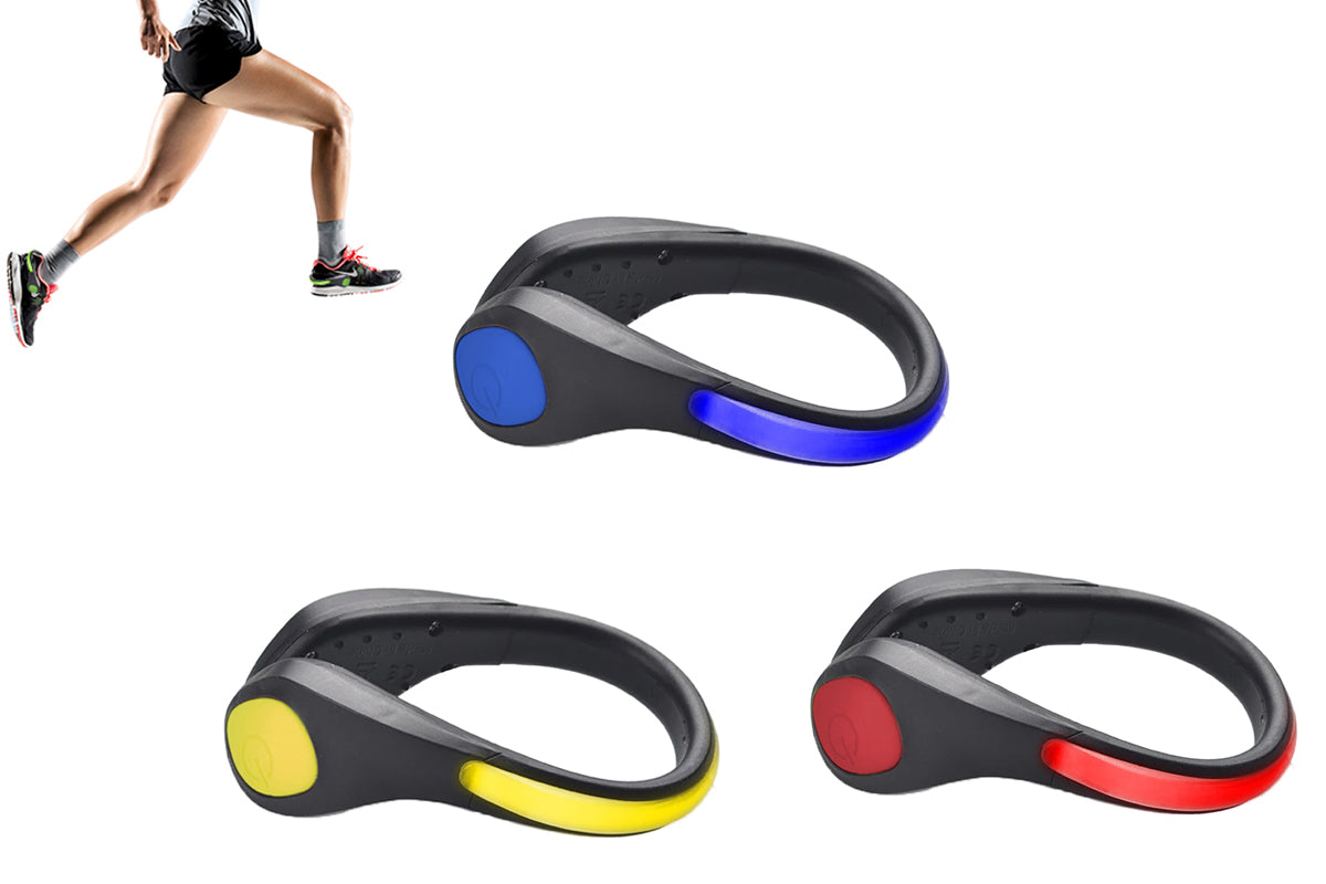 3pcs LED Shoes Clip Lights Safety Night Flash Shoe Clip Lights for Night Running Jogging Biking-Blue and Red and Yellow