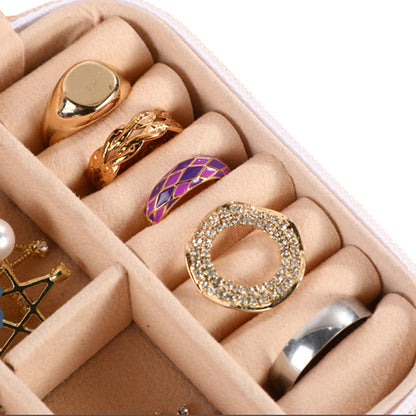 S Initial Letter Travel Jewelry Box Jewelry Case Jewelry Organiser with Mirror for Ring Necklace Earring Jewelry Storage