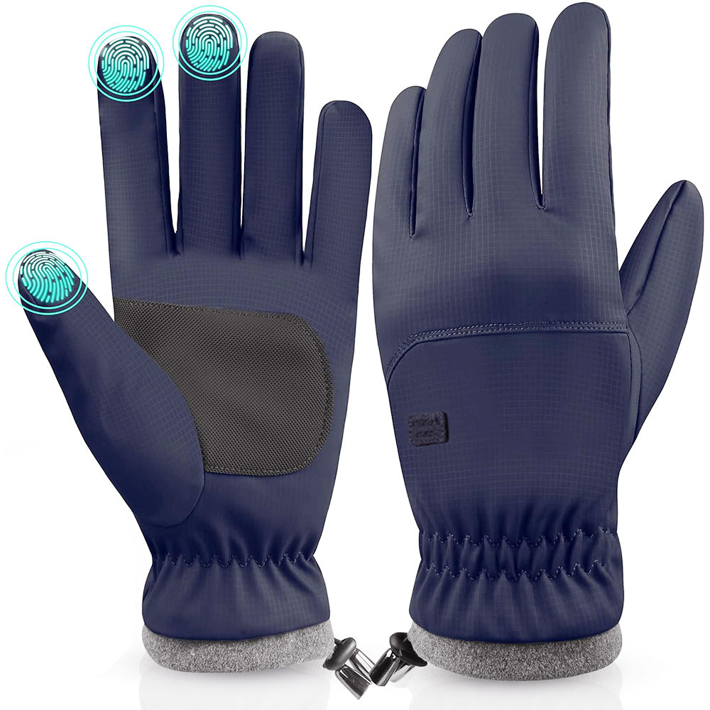 Pair of Winter Ski Gloves for Men Women Touch Screen Cycling Driving Gloves Blue