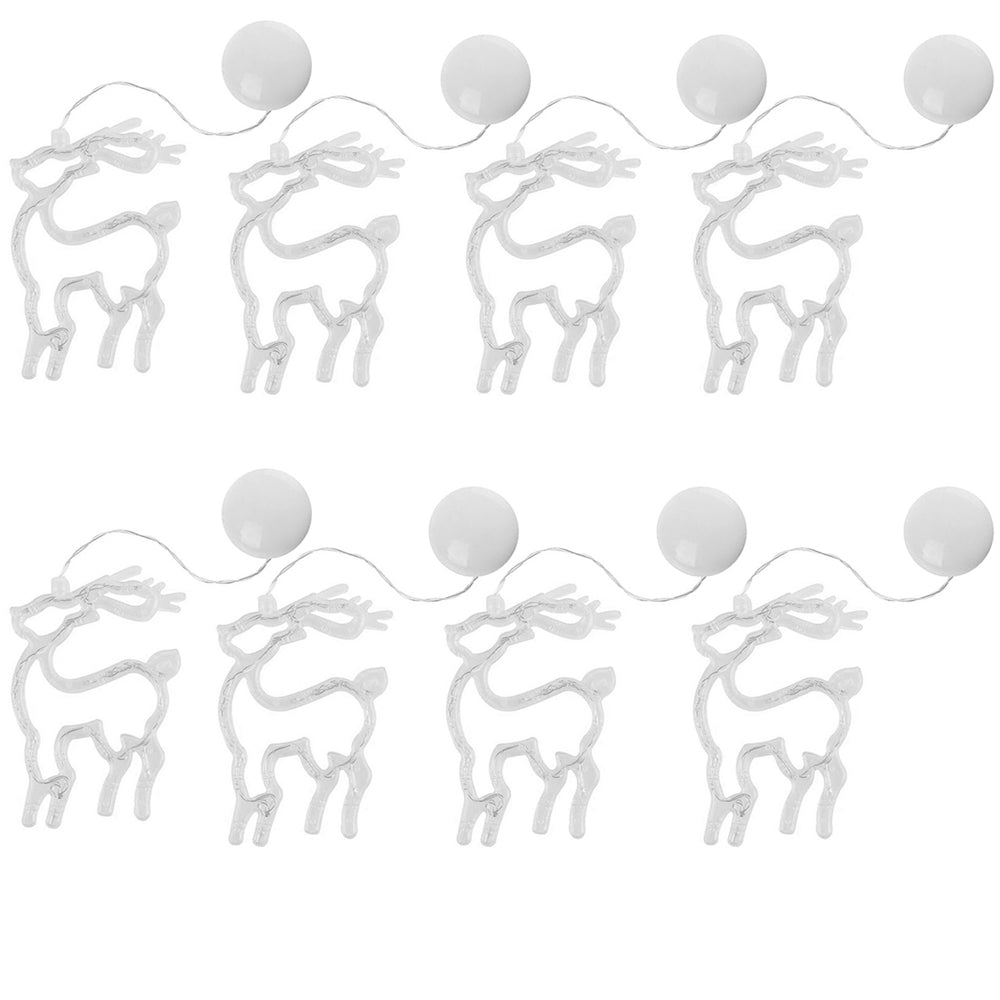 8PCS Christmas String Lights Hanging Window Indoor Outdoor Lights with Suction Cup for Xmas Party Decoration -ELK