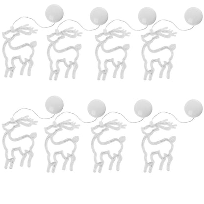 8PCS Christmas String Lights Hanging Window Indoor Outdoor Lights with Suction Cup for Xmas Party Decoration -ELK
