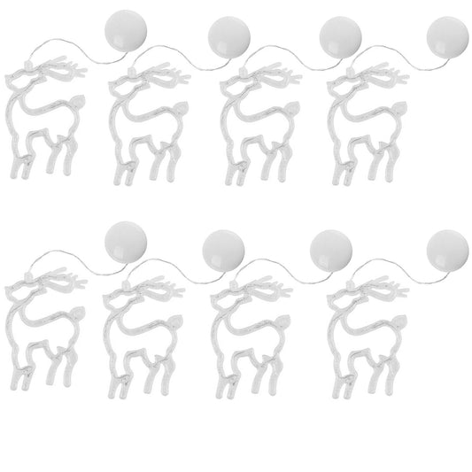 8PCS Christmas String Lights Hanging Window Indoor Outdoor Lights with Suction Cup for Xmas Party Decoration -ELK