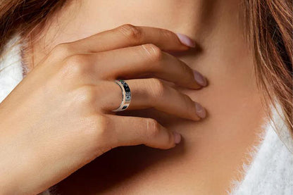 Smart Ring Health Ring Fitness Tracker Ring for Heart Rate Blood Oxygen-Champagne Gold