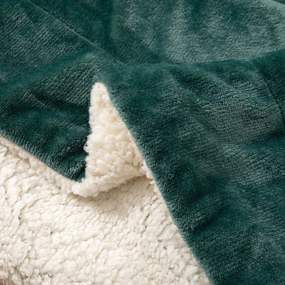 Soft Double-Sided Throw Blanket  Fuzzy Warm Reversible Blanket for Couch Bed Sofa Green