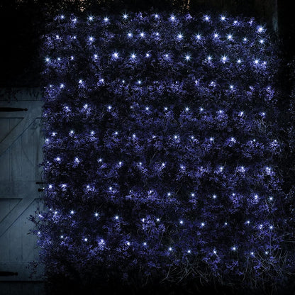 Net Lights Solar Power LED String Lights Christmas Mesh Light for Outdoor Bedroom Decoration-White