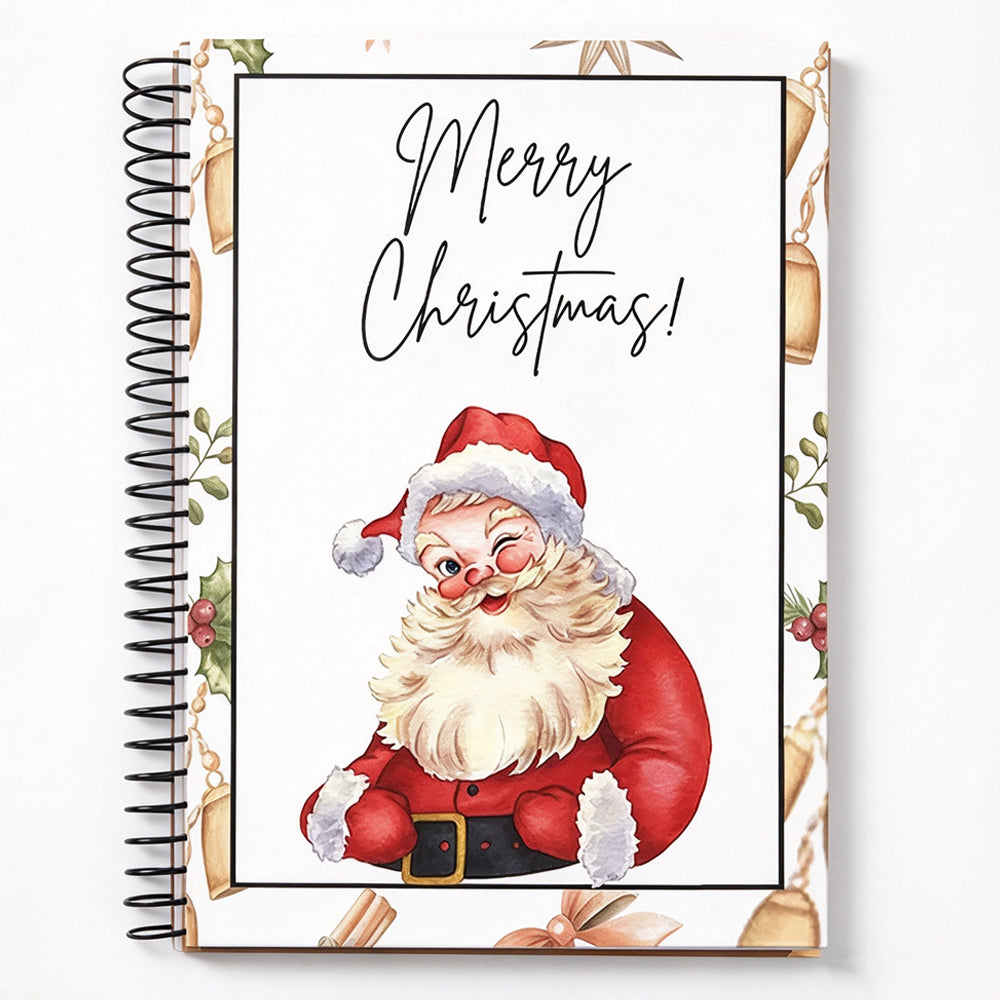 Christmas Gift Card Book Spiral Bound Gift Card Holder Notebook A5 - Santa Claus