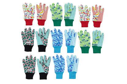8 Pairs Of Polyester Floral Gardening Gloves Soft Breathable Yard Work Glove-Two Pair Of Each Of The Four Colors