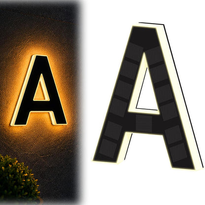 Solar Illuminated Address Sign with Light -A