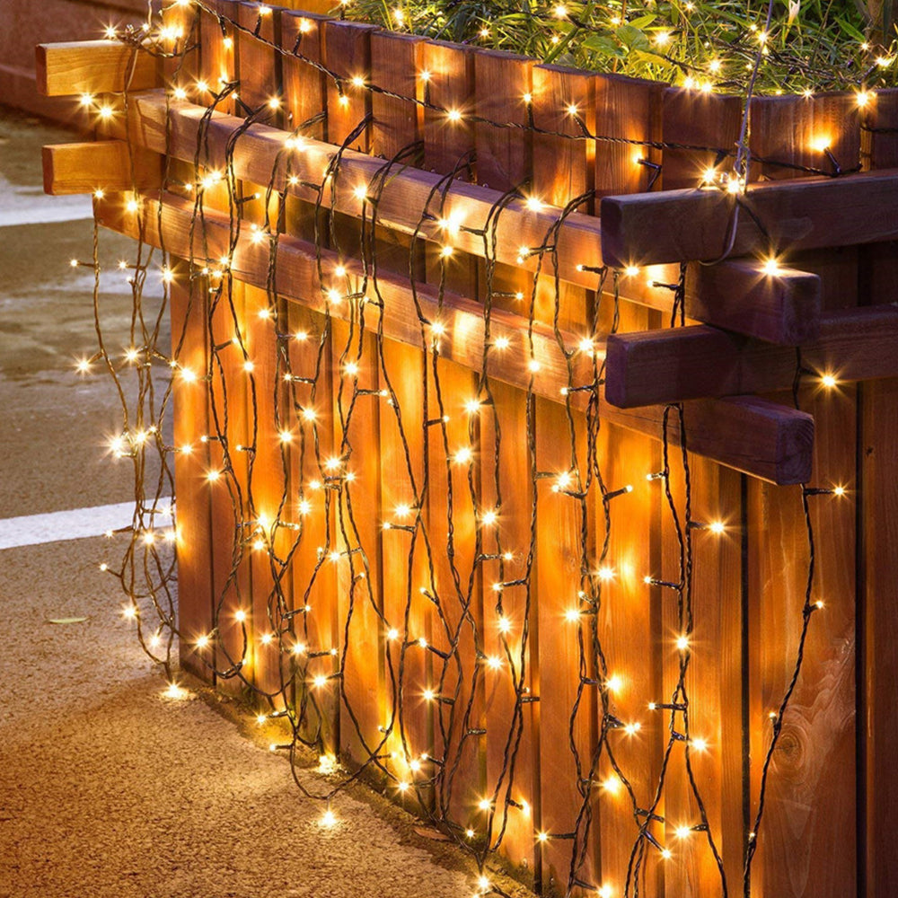 32 Meters Solar Powered LED String Lights Outdoor Decorative Fairy Lights Warm White