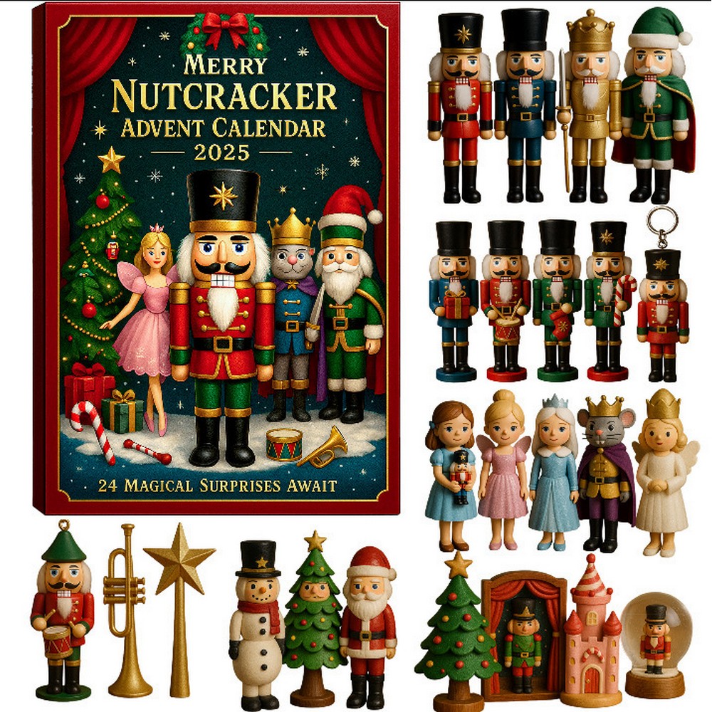 Nutcracker Christmas Advent Calendar with 24 Daily Surprises Countdown Calendar