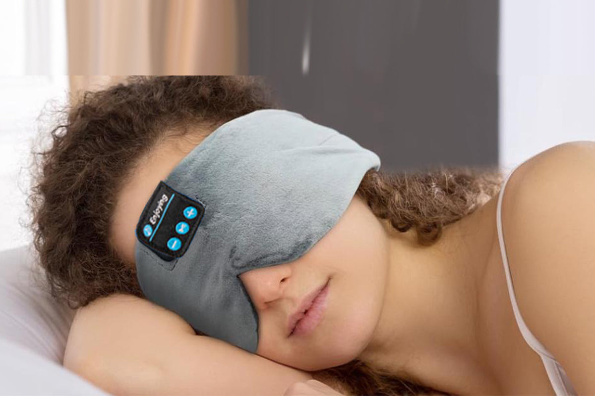 Bluetooth Sleep Mask with Headphones Music Eye Mask for Sleeping Travel Meditation -Grey