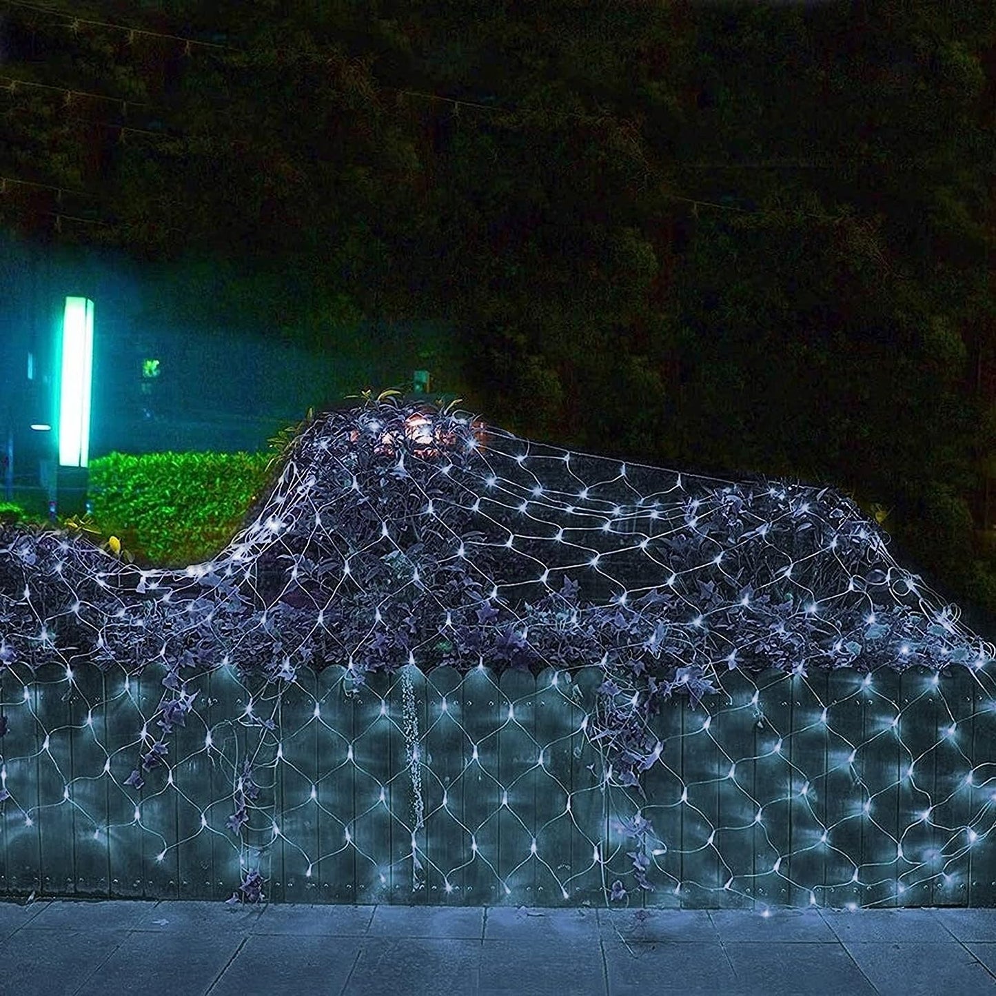 Net Lights Solar Power LED String Lights Christmas Mesh Light for Outdoor Bedroom Decoration-White