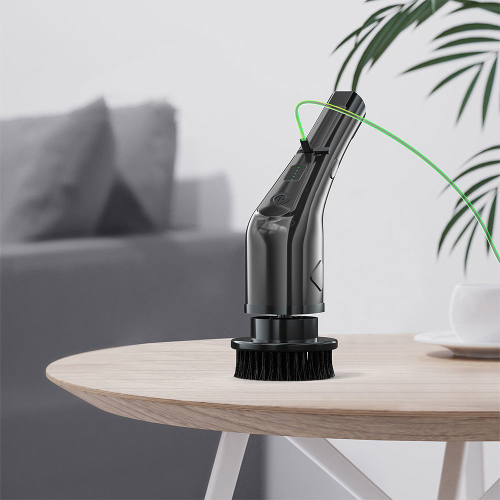 Cordless Electric Spin Scrubber Rechargeable Cleaning Brush with 7 Replaceable Brush Heads Black