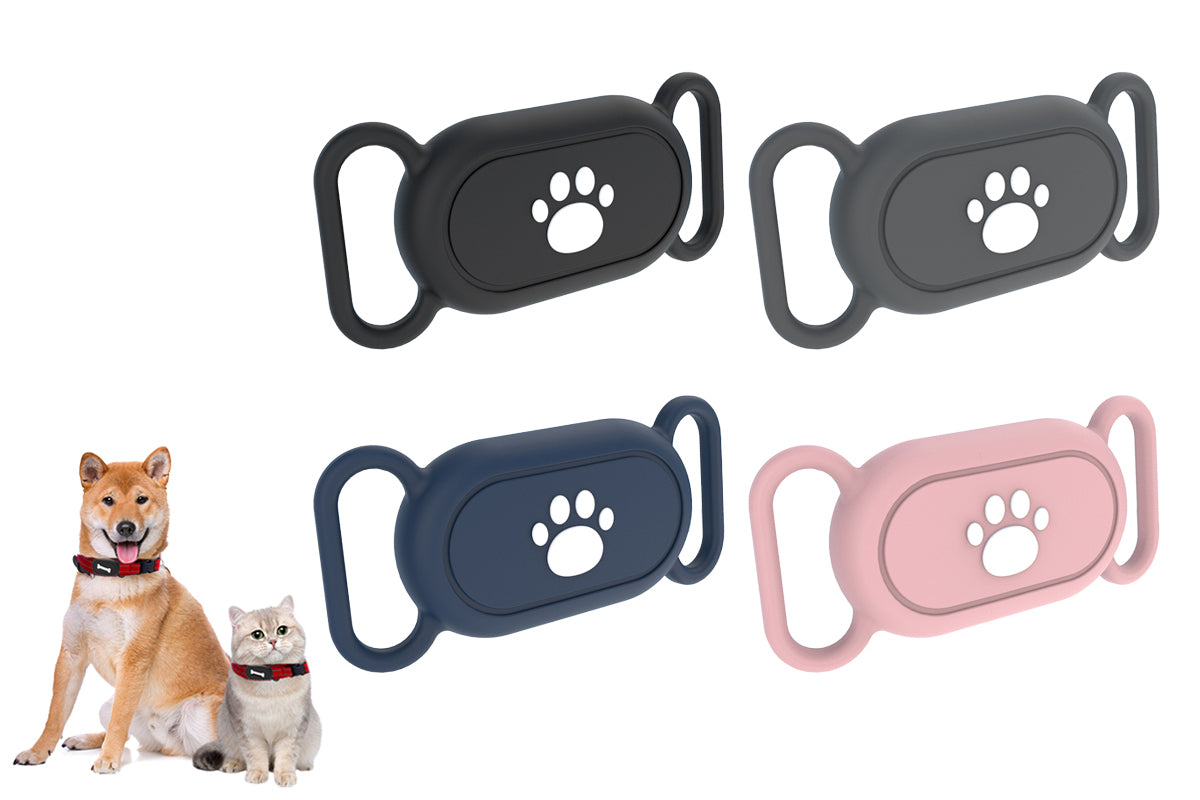 2 Pieces Silicone Pet Collar Holder Case for Samsung Galaxy SmartTag 2 - Cat paw