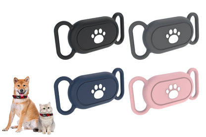 2 Pieces Silicone Pet Collar Holder Case for Samsung Galaxy SmartTag 2 - Cat paw