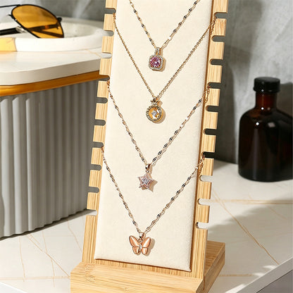 Bamboo Necklace Display Stand for Vendor- White