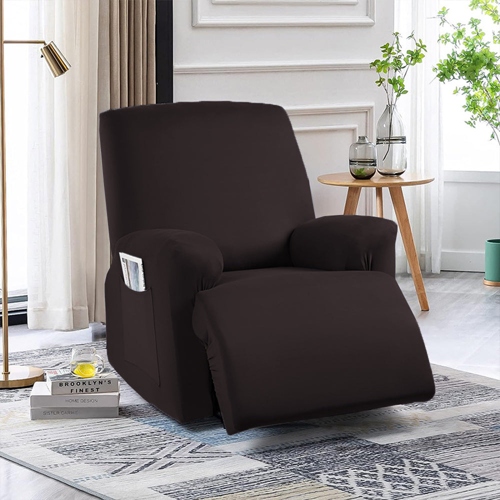 Full Wrapped Stretch Recliner Chair Cover Elastic Recliner Sofa Slipcover Coffee