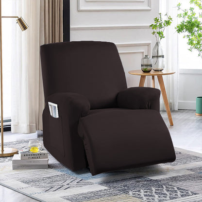 Full Wrapped Stretch Recliner Chair Cover Elastic Recliner Sofa Slipcover Coffee