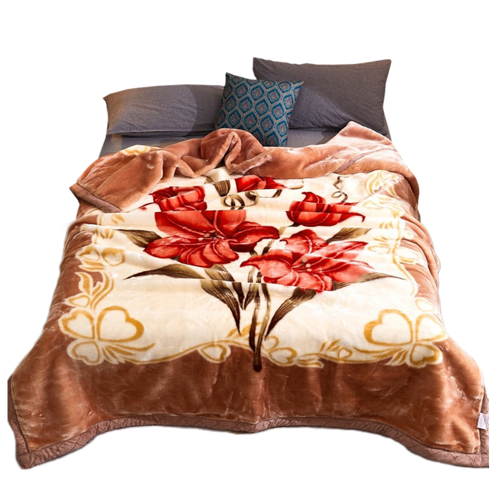 Soft Queen Size Blanket Double-Sided Winter Warm Quilt Throw Blanket Style 4