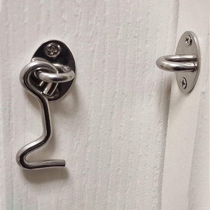 2Pcs Set Window Barn Door Latch Cabin Hook and Eye Brass Gate Shed Lock