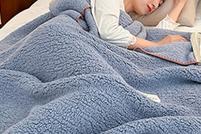 Sherpa Throw Blanket Winter Fuzzy Throws Fluffy Soft Cozy Fleece Plush Blanket-Blue