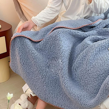 Sherpa Throw Blanket Winter Fuzzy Throws Cozy Blanket Blue