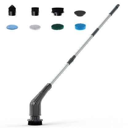 Cordless Electric Spin Scrubber Rechargeable Cleaning Brush with 7 Replaceable Brush Heads Black