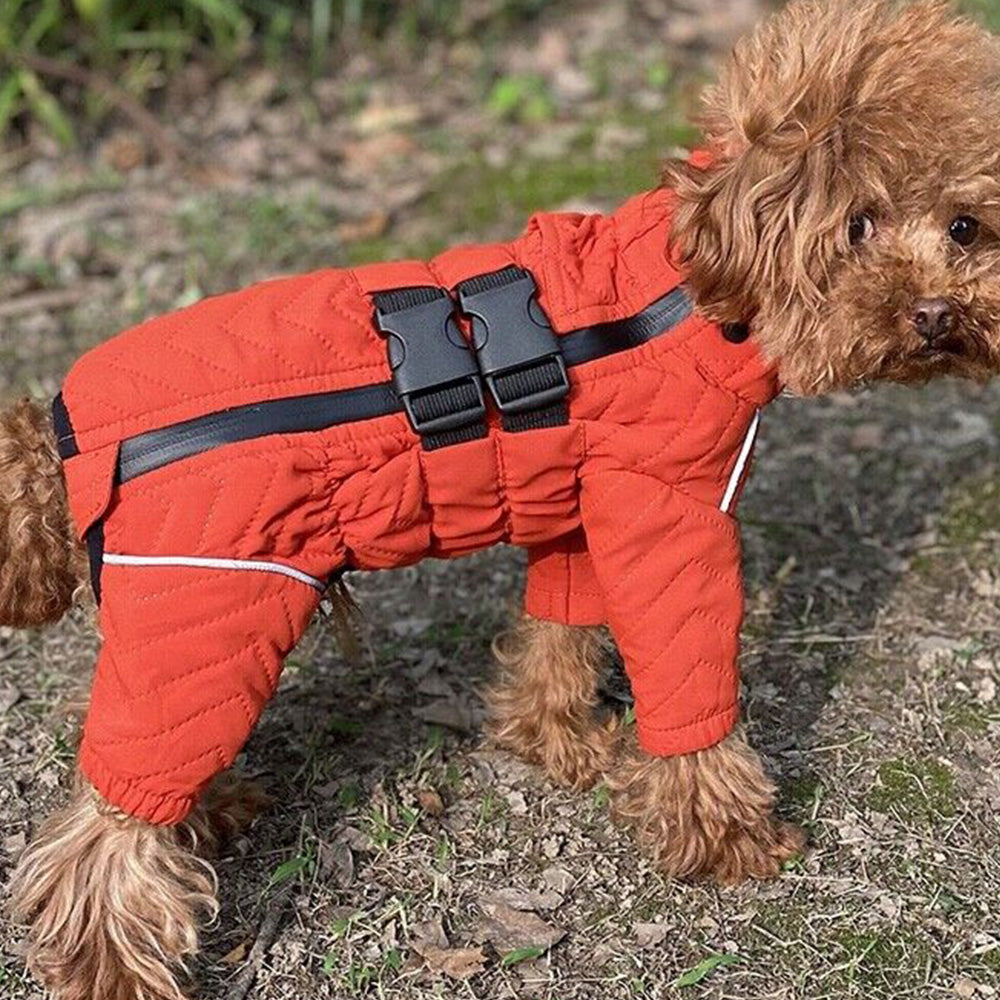 Warm Dog Vest Reflective Coat Windproof Winter Jacket for Pet Dogs Orange