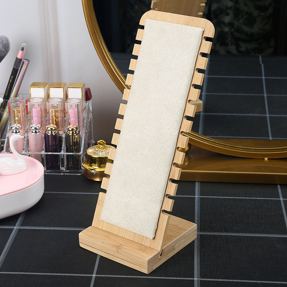 Bamboo Necklace Display Stand for Vendor- White
