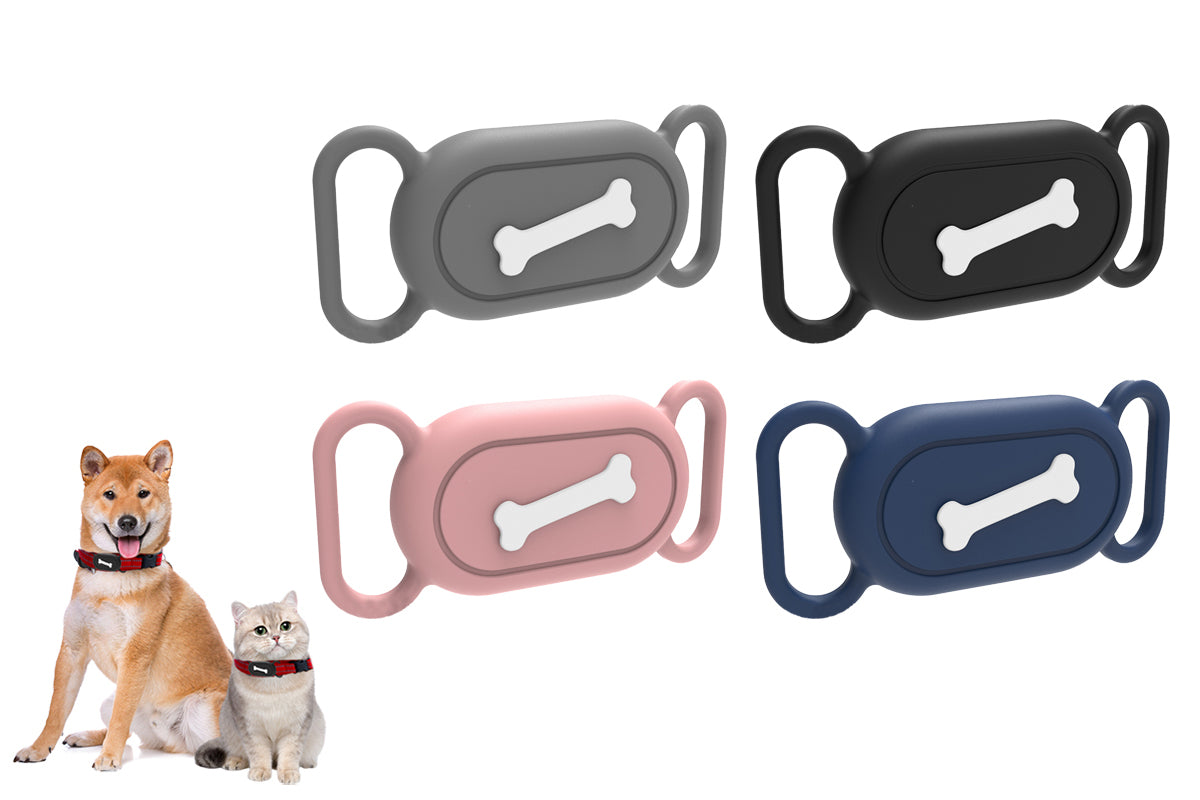 2 Pieces Silicone Pet Collar Holder Case for Samsung Galaxy SmartTag 2 - Bone