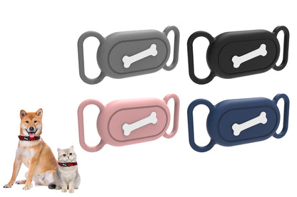 2 Pieces Silicone Pet Collar Holder Case for Samsung Galaxy SmartTag 2 - Bone