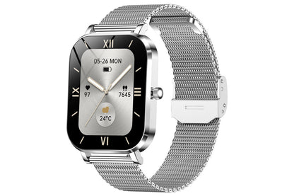 Smart Watch Bluetooth Call Make Calls Musics Fitness Tracker Heart Rate Sleep Monitor -Silver