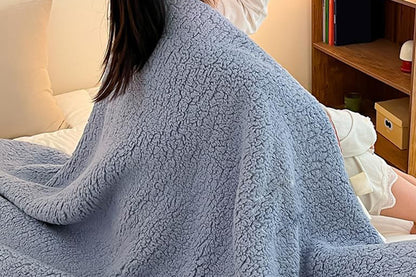 Sherpa Throw Blanket Winter Fuzzy Throws Fluffy Soft Cozy Fleece Plush Blanket-Blue