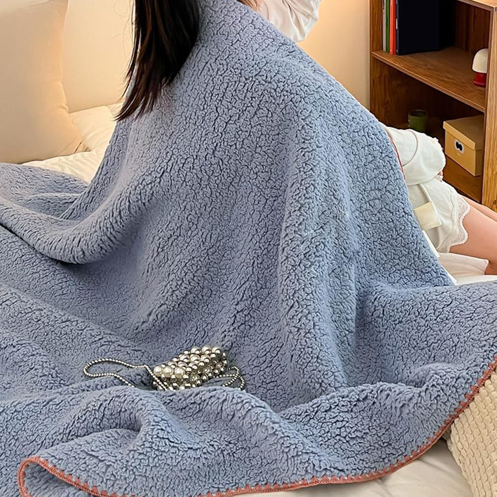 Sherpa Throw Blanket Winter Fuzzy Throws Cozy Blanket Blue