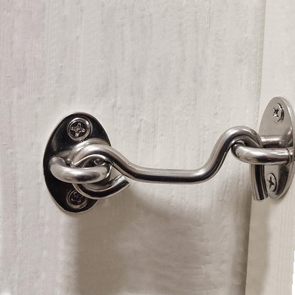 2Pcs Set Window Barn Door Latch Cabin Hook and Eye Brass Gate Shed Lock