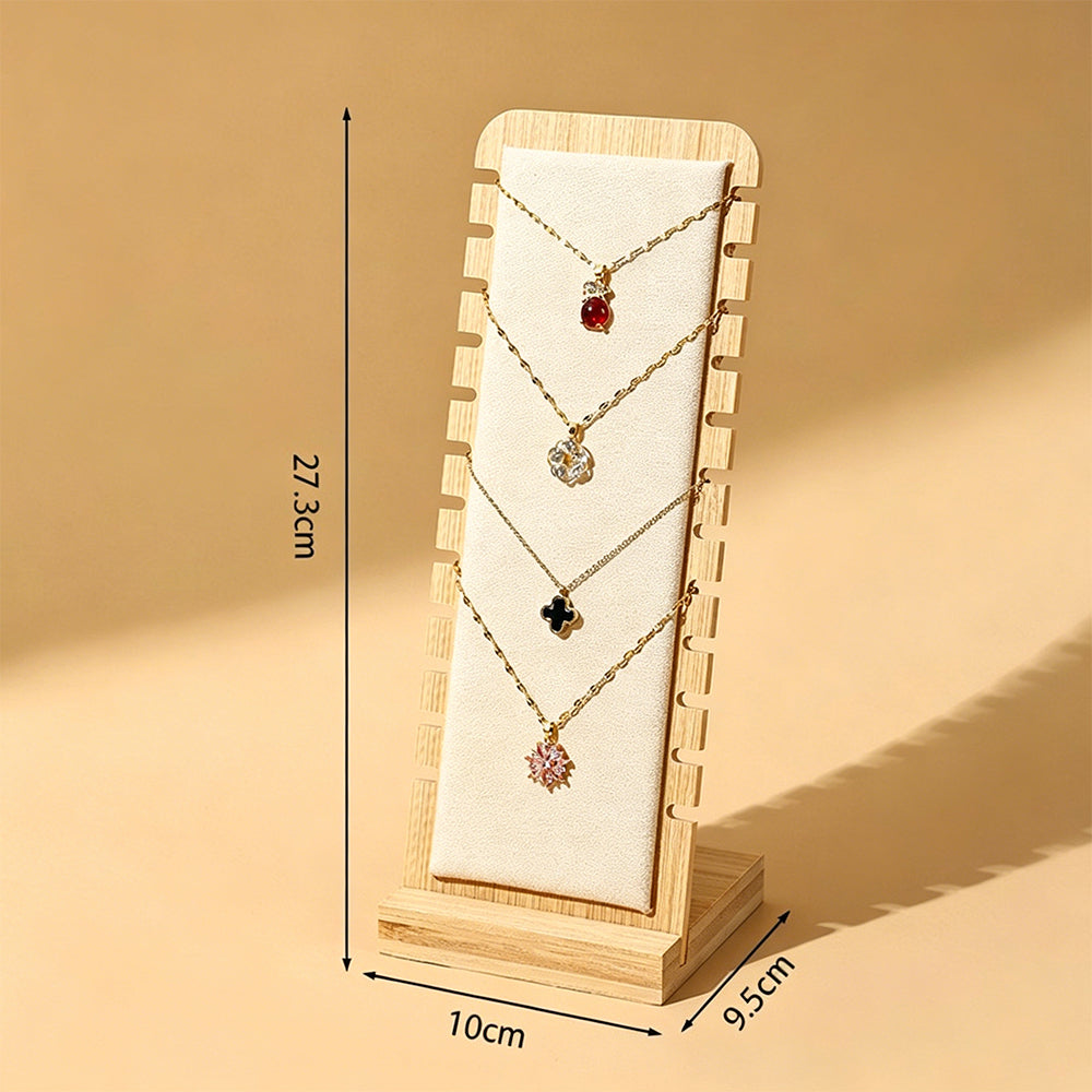 Bamboo Necklace Display Stand for Vendor- White